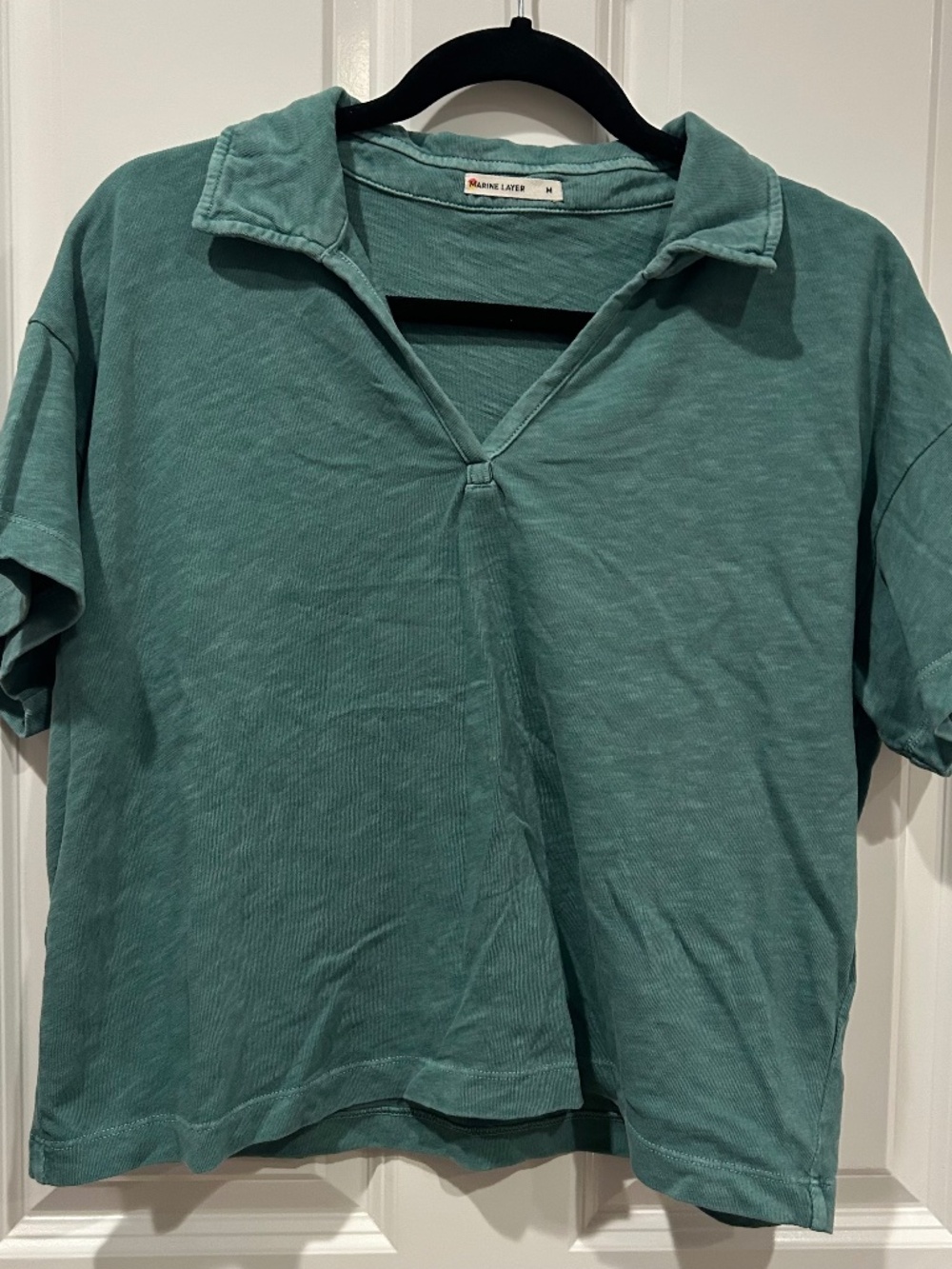 Marine Layer Teal Polo Collar Short Sleeve Top Size Large